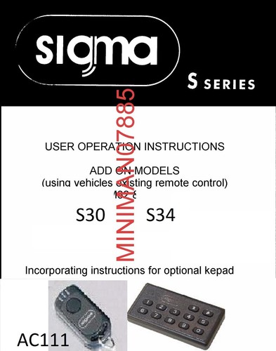 Sigma alarm immobiliser - &,