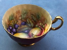 Vintage Aynsley Orchard Fruit Red Teacup Signed D. Jones, Hand Painted Collector