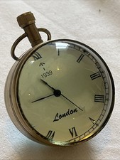 Lovely Globe Ball Clock Untested “1939” Convex Glass Brass