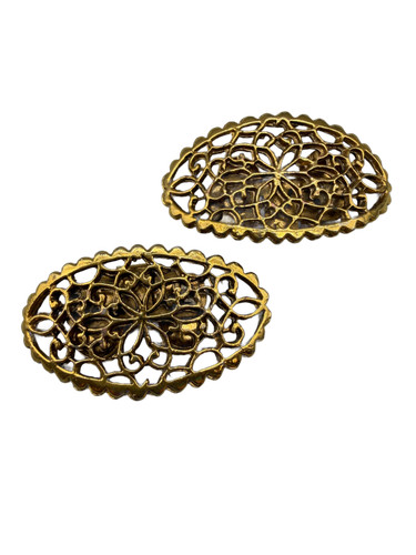 Vintage musi shoe clips - vintage, gold
