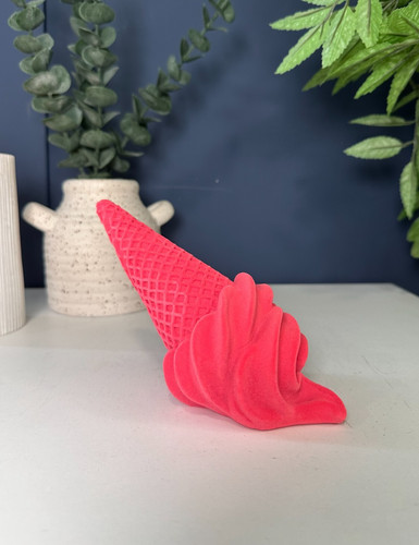 Pink velvety flocked ice - pink,