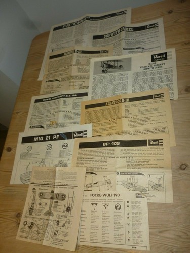 Revell instructions job lot - lot, 10