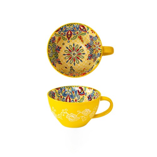 Retro ceramic coffee mug large - retro,