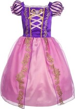 Girls Rapunzel Costumes World Book Day Princess Cosplay Fancy Dress 1-2 Years