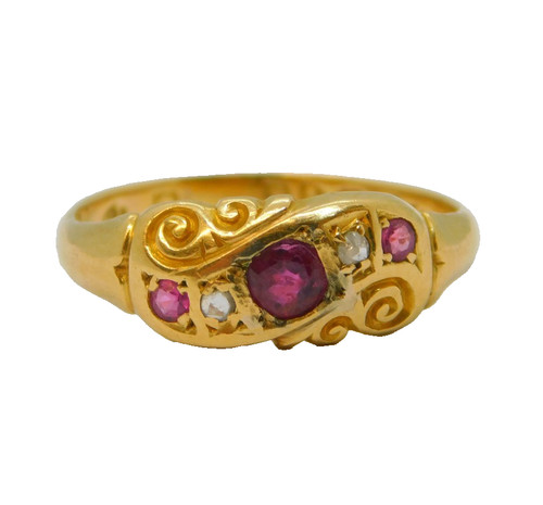 Edwardian 18ct gold ruby - 18ct, gold,