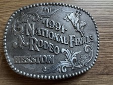 Hesston 1991 National Finals Rodeo Vintage Belt Buckle