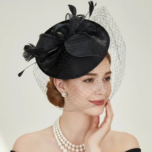 Saucer sinamay headband - sinamay,