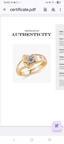 Moissanite buckle ring 18k - buckle,