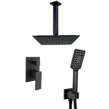 Black 10" Rain Shower Set