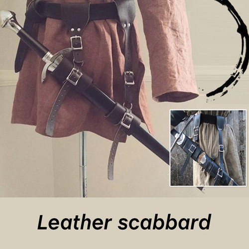 Leather waist sword holder - leather,