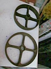 2x 91/2" rusty iron wheels for stationary engine, chicken hut, shepherds hut