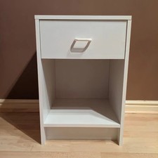 Bedside Table Cabinet White -