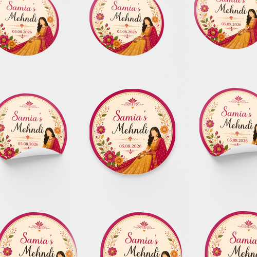 Mehndi sticker water bottle - mehndi,