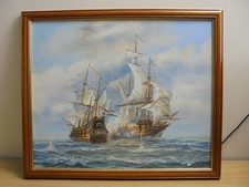 Vintage harvey framed oil - j,