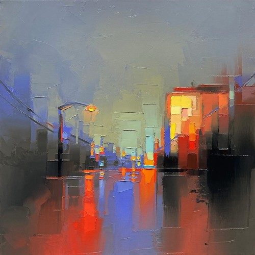 Oil abstract painting - oil, on