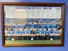 Manchester City F.C. 1991/1992 Football Autographed Poster