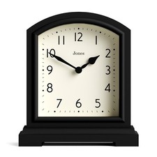 Jones® Tavern mantel clock black classic Arabic quartz modern design shelf