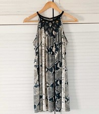 Topshop Kate Moss Dress Size 10 Snake Print Mini Swing Halter Sleeveless