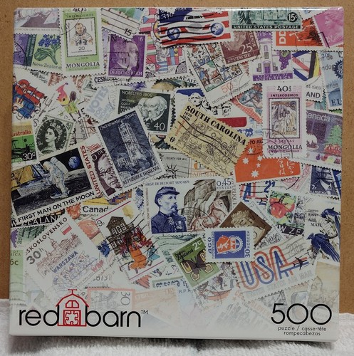 Ceaco red barn stamp collage - red,