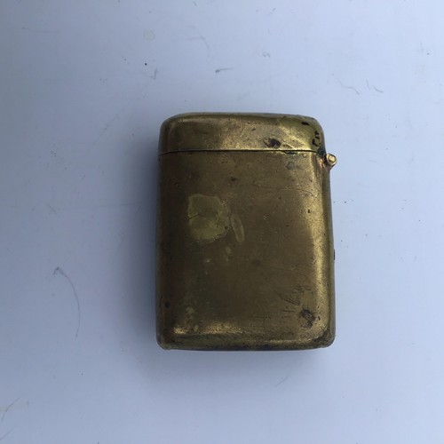 Vintage brass vesta case - brass,