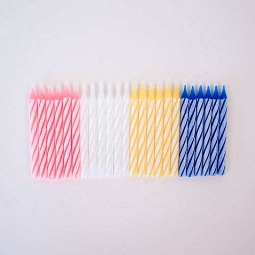 Assorted colour spiral candles - assorted,
