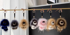 Real Mink Fur Cartoon Lion Key