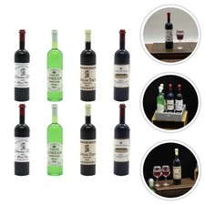  8 Pcs Red Wine Bottle Model