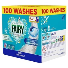 Fairy Non Bio Platinum Laundry Pods Extra Stain Removal Detergent Pack of 100