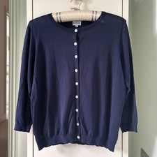 BRORA Navy CARDIGAN 100%