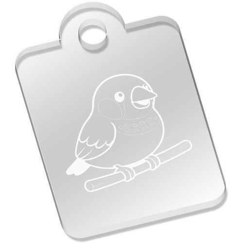 Zebra finch acrylic keyring - 'zebra,