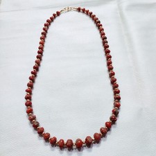 Genuine Red Coral Necklace Natural Italy Coral Beads Gemstone Sea Coral Necklace