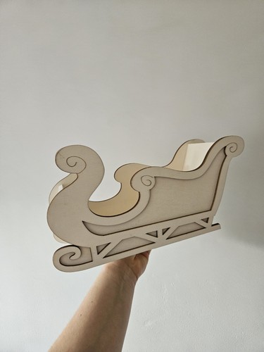 Wooden christmas sleigh - wooden,