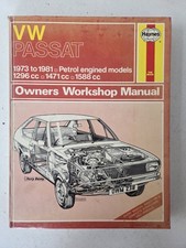 VW Passat Mk1 Haynes Manual 1973 to 1981 Petrol Engines 1296cc 1471cc 1588cc