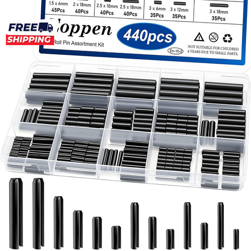 440pcs roll pin assortment kit - roll,