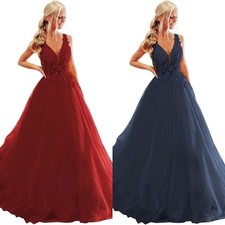 Long Lace Applique Tulle Ball