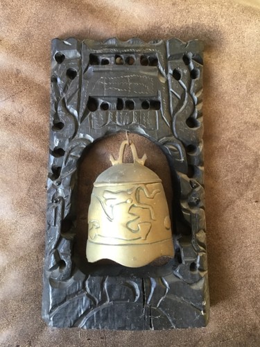 Antique chinese bell carved - bell, &