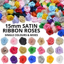 15mm Satin Ribbon Roses -