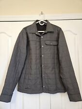 Eddie Bauer Quilted Jacket Coat Mens Size Medium Gray Quilted Pockets 