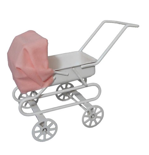 Pink hooded metal - pink, pram,
