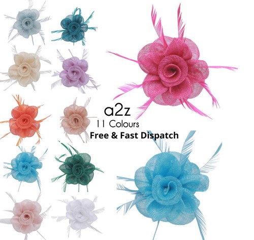Small sinamay flower feathers - sinamay,