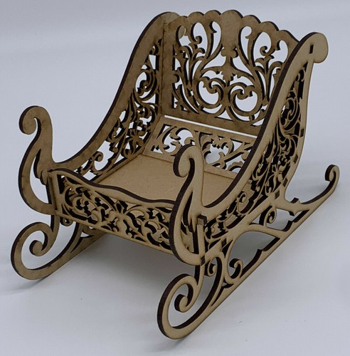 Wooden sleigh festive ornament - festive,
