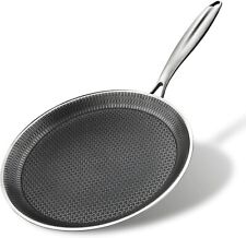 Nonstick Crepe Pan Dosa Tawa, Triply S. Steel, Honeycomb Coating, Induction Base