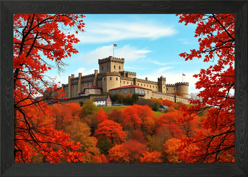 Edinburgh castle hill framed - edinburgh,
