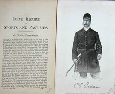Original Old Antique Print Mr Charles Ernest Green Hunting Portrait 1889 19th