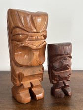 Pair of vintage carved wooden