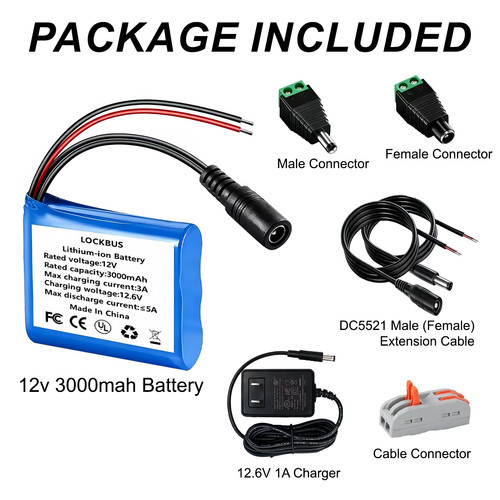 12v 3000mah rechargeable - 3000mah,