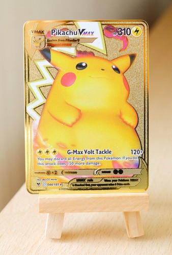 Pikachu vmax gold metal - pikachu,
