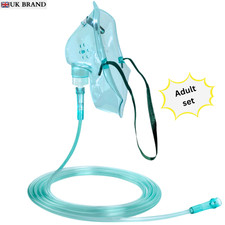 Oxygen mask with 2.1m long tubing for Adult, Comfortable fit, O2 therapy at Home