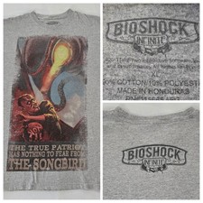 Bioshock Infinite Shirt Mens XL Video Game Promo Heather Gray The Songbird Retro