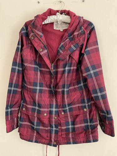 Ladies red tartan rain jacket - ladies,